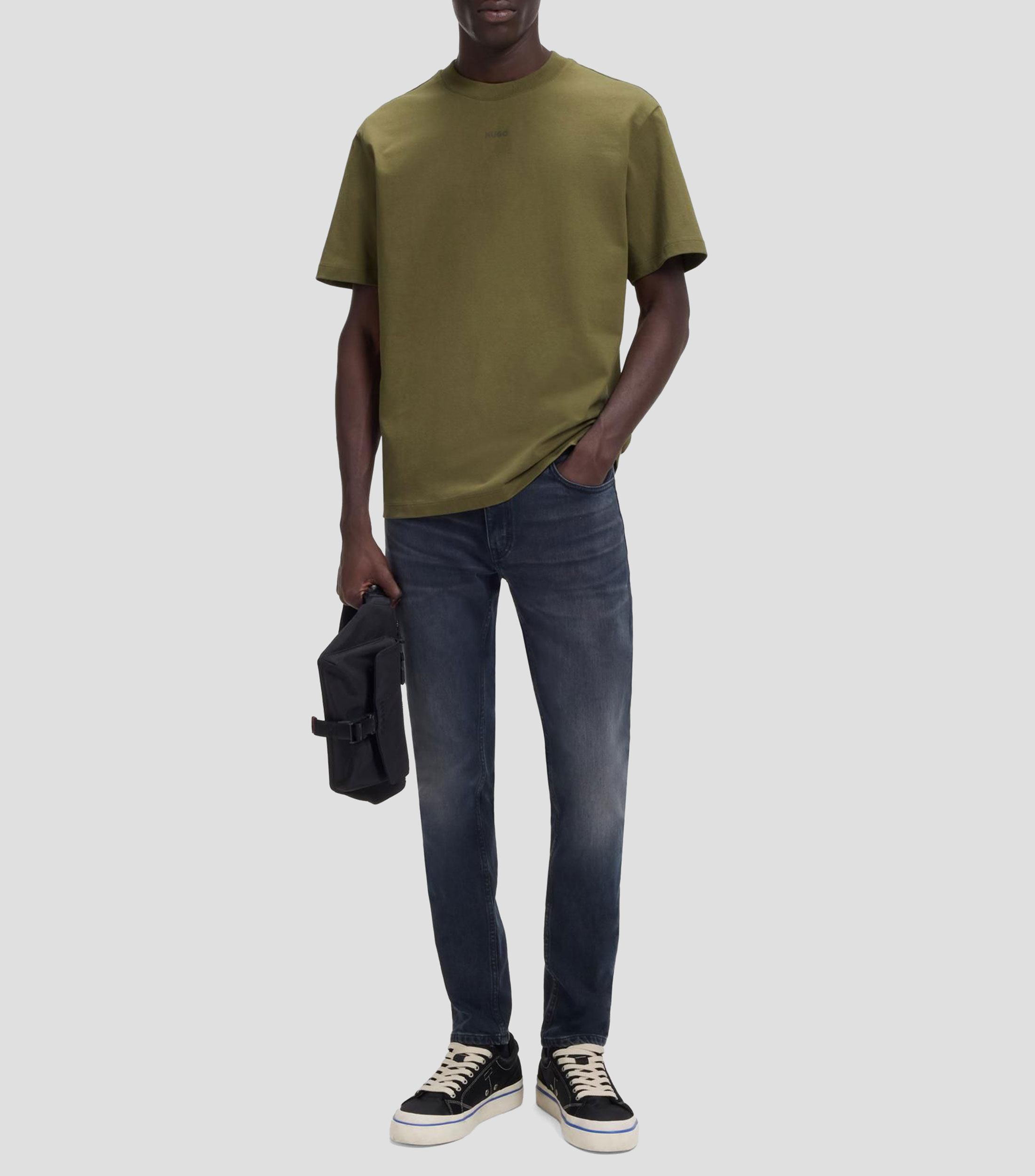 Playera relaxed en algodón con logo estampado Hombre